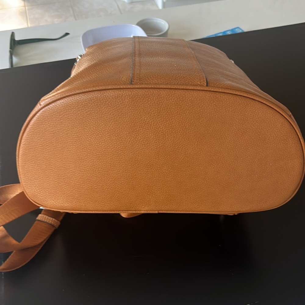 Orange Leather Backpack - image 4